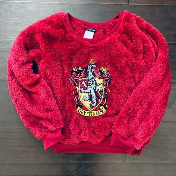 Harry Potter Red Cozy Oversized Crew Neck Fuzzy Sweater (Pajamas Top) | Size: S - Picture 1 of 9